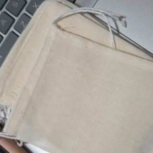 30 4x3" Linen Gift Bags With Pull String Closure